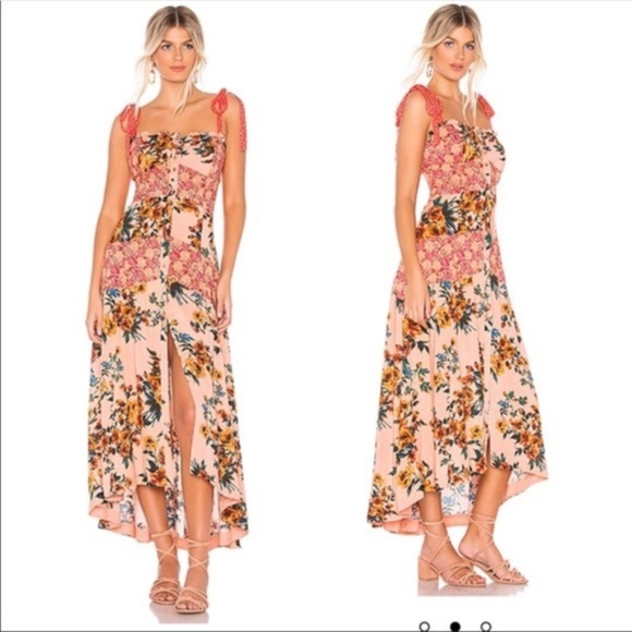 Free People Dresses & Skirts - Free People | Lover Boy Maxi Dress In Coral Combo